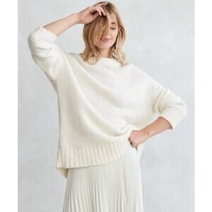 Jenni Kayne Alpaca cocoon crewneck ivory sweater small